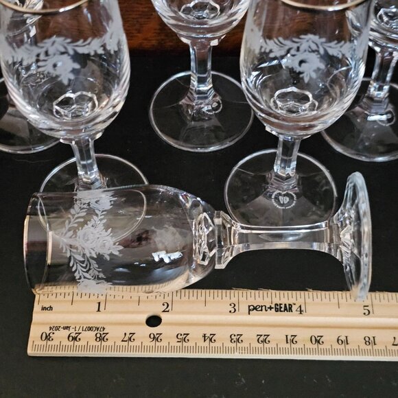 6 Johann Haviland Sweetheart Rose Cordial Glasses 4.75" Bavaria silver trim roma - Picture 5 of 6